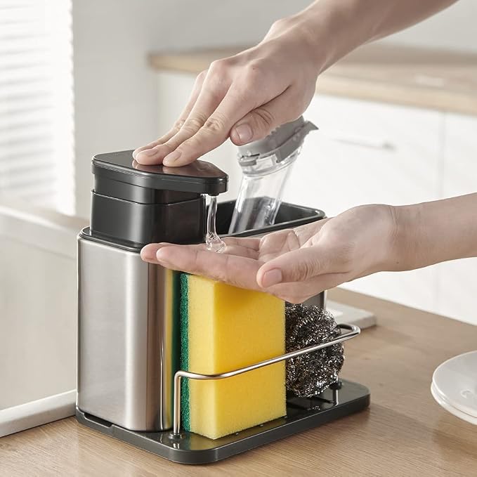 Dish Soap Dispenser 3-in-1 Sponge Holder - Image 2