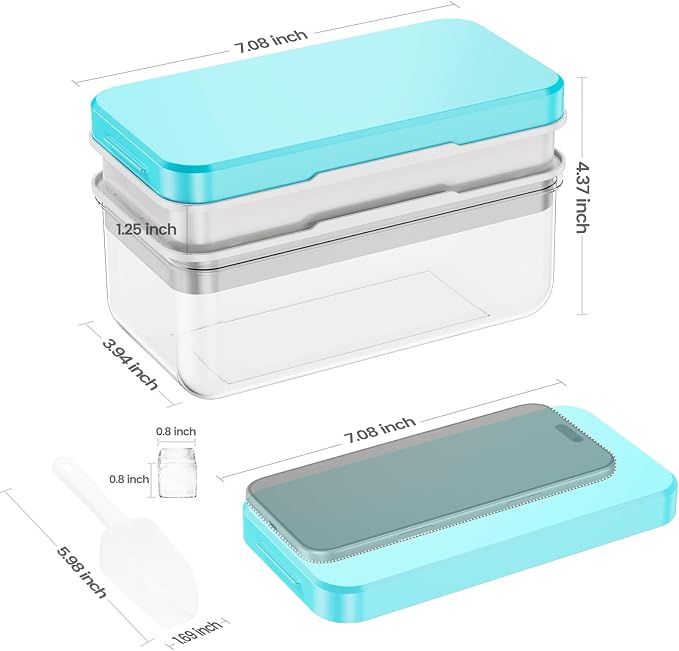 Ice Cube Tray with Lid and Bin, PHINOX 56 pcs Ice Trays - Image 4