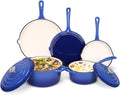 QuliMetal Enameled Cast Iron Cookware Set, Frying Pan, Saucepan & Dutch Oven by QuliMetal
