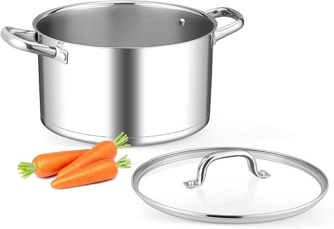 Leonyo Stainless Steel Stock Pot, 8 Quart Stock Pot by Leonyo