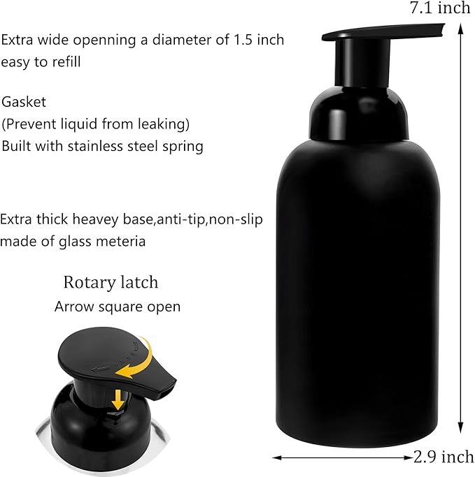 rejomiik 2 Pack Foaming Thick Glass Foam Hand Soap Dispenser - Image 5