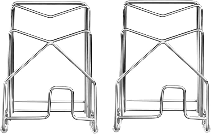 2 Pack Pot Lid Organizer Cutting Board Holder Inside Cabinet 304 Stainless - Image 9