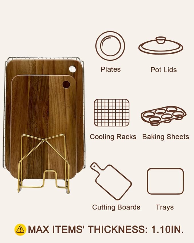 2 Pack Pot Lid Organizer Cutting Board Holder Inside Cabinet 304 Stainless - Image 5