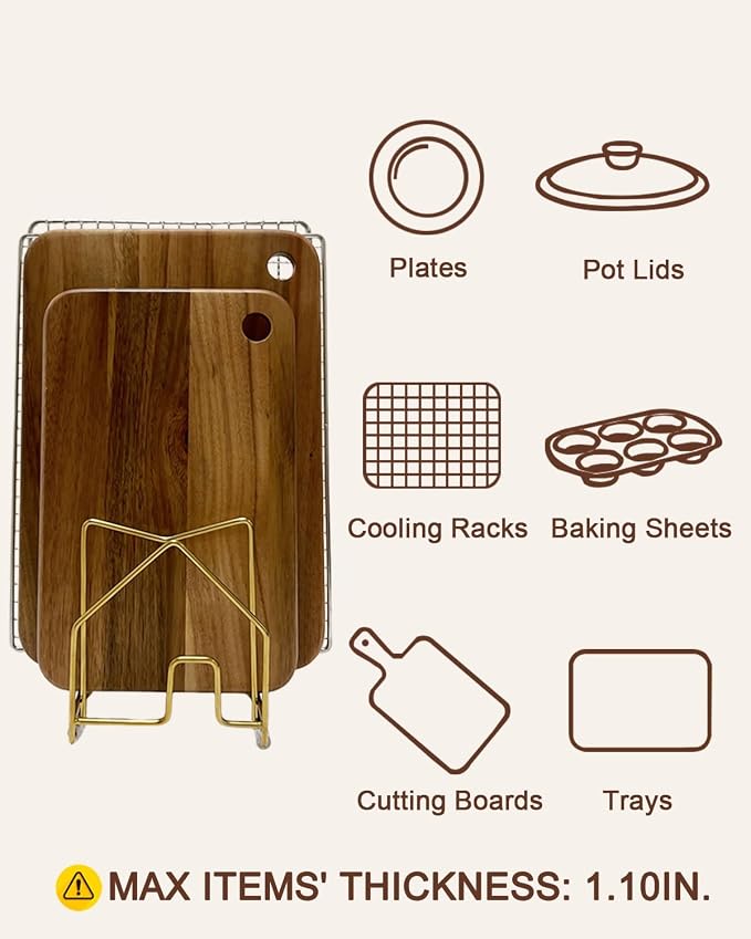 Pot Lid Organizer Cutting Board Holder Inside Cabinet 304 Stainless Steel Pot - Image 5