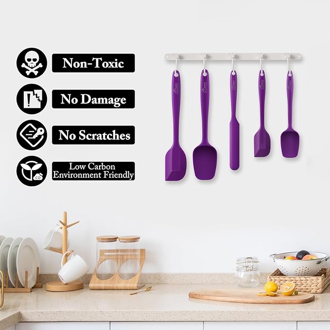 HOTEC 600℉ Heat Resistant BPA-Free Silicone Rubber Spatula Set - Image 7