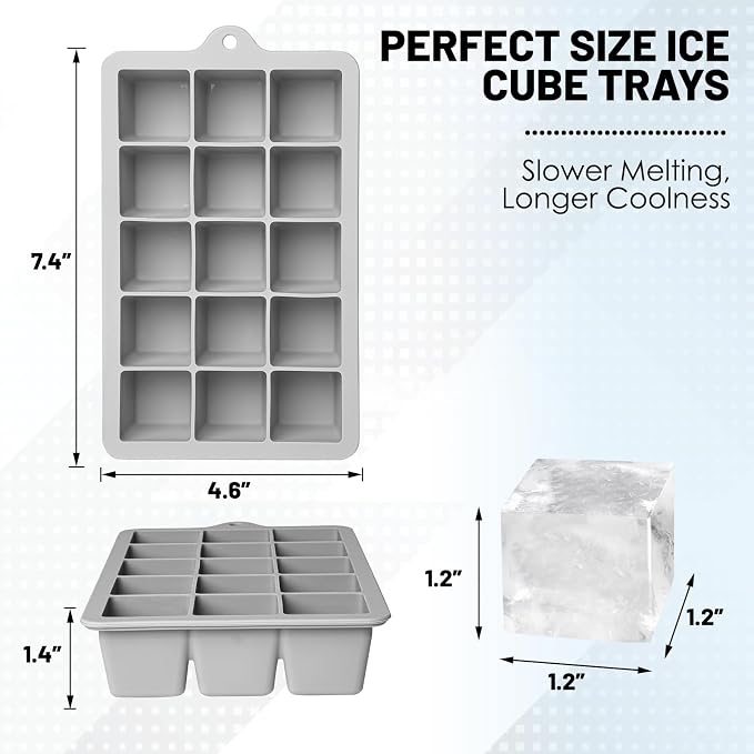 Silicone Ice Cube Trays 3Packs, Easy Release Ice Cube Molds - Image 2