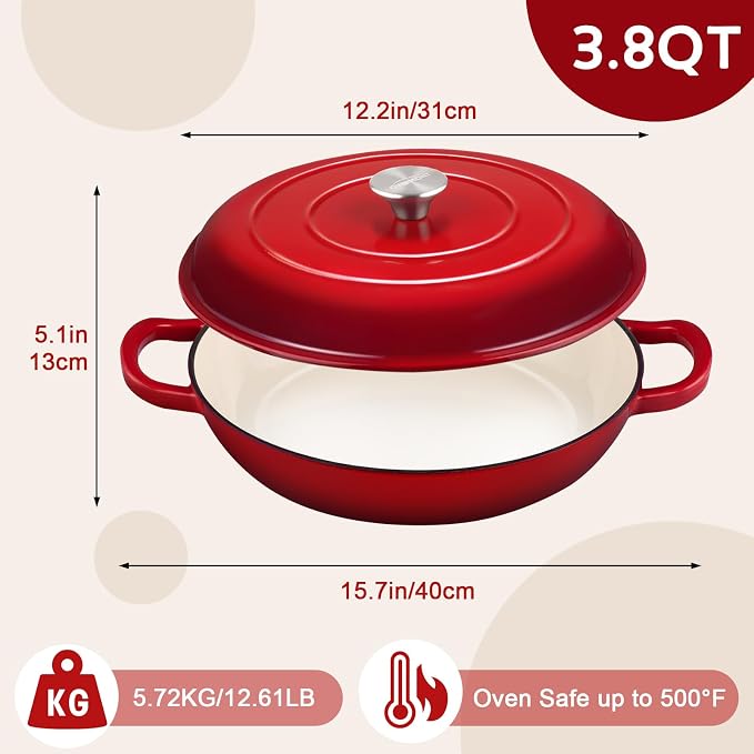 Overmont Enameled Cast Iron Dutch Oven - Image 4