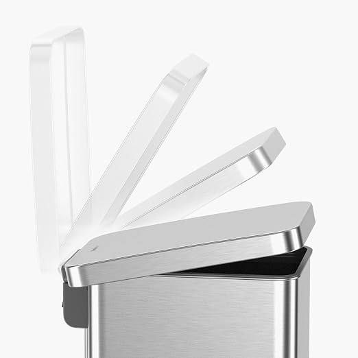 QUALIAZERO 50L / 13 Gallon Stainless Steel Step-On Kitchen Trash Can Soft-Close - Image 4