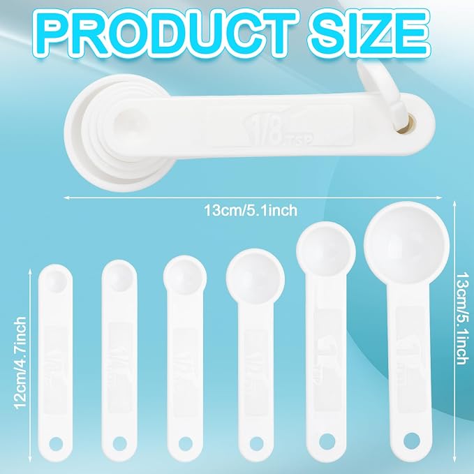 Frienda 20 Pieces White Plastic Measuring Cup Spoons - Image 2