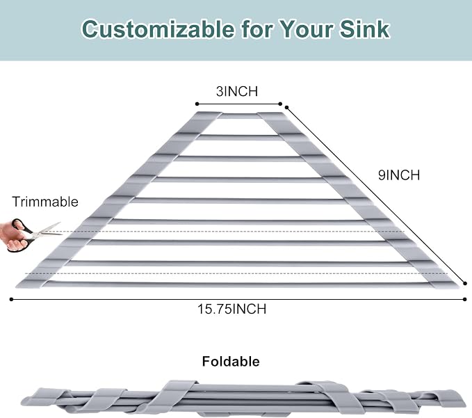 MERRYBOX Triangle Roll Up Dish Drying Rack Over The Sink, 2025 Anti-Rust Sink - Image 2