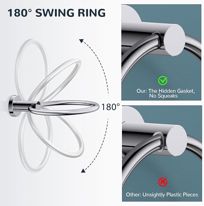 FORIOUS Toilet Paper Holder Wall Mount, SUS304 Stainless Steel Double Post - Image 5