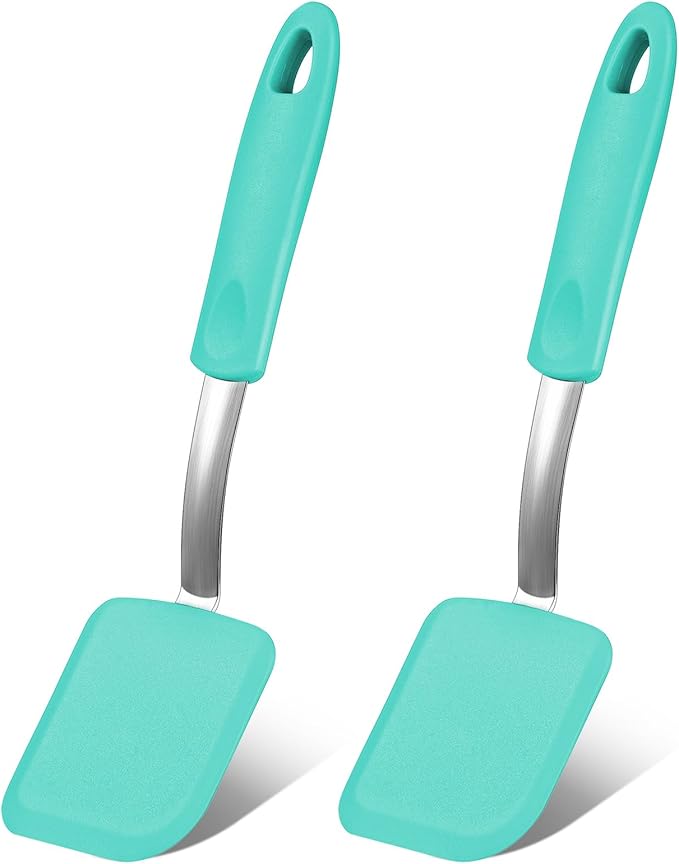 Silicone Cookie Spatula Turner 2 Pack Mini Brownie Spatula Flexible Kitchen by Yetene