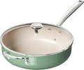 Redchef Ceramic Saute Pan with Lid, Nonstick Deep Frying Pan, 5QT Jumbo Cooker by Redchef