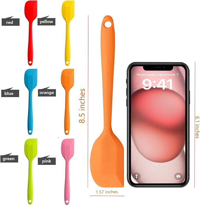 8 Pieces Silicone Spatulas, 8.5 inch Non-stick Spatulas - Image 6