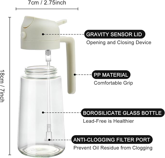2 In 1 Oil Dispenser And Oil Sprayer, 16 Oz/470 Ml Oil Dispenser - Image 5