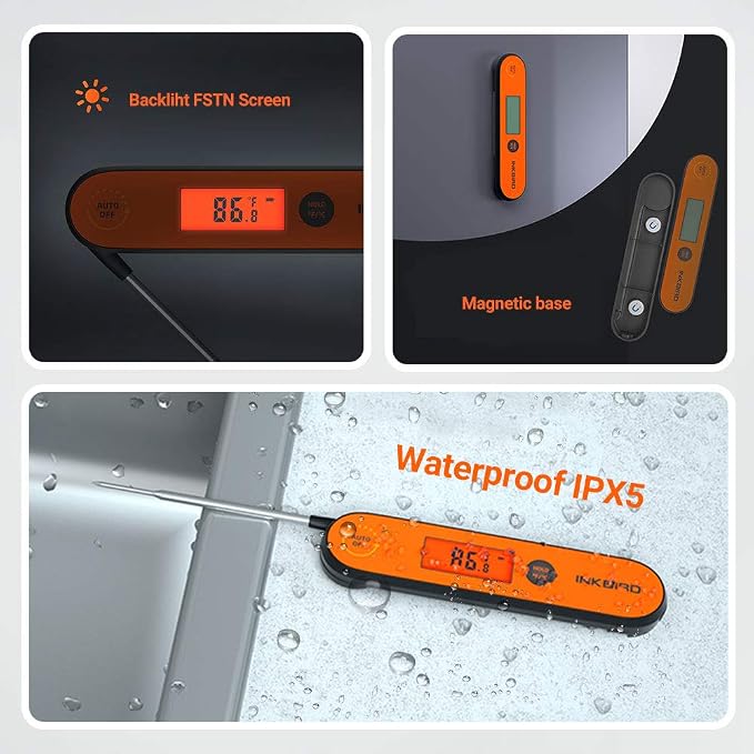 Inkbird Instant Read Meat Thermometer IHT-1P, Digital Waterproof Rechargeable - Image 3