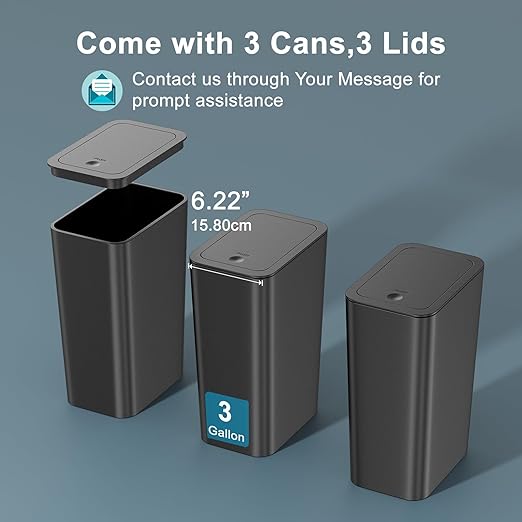 N. NETDOT 3 Pack Small Trash Can - Image 5