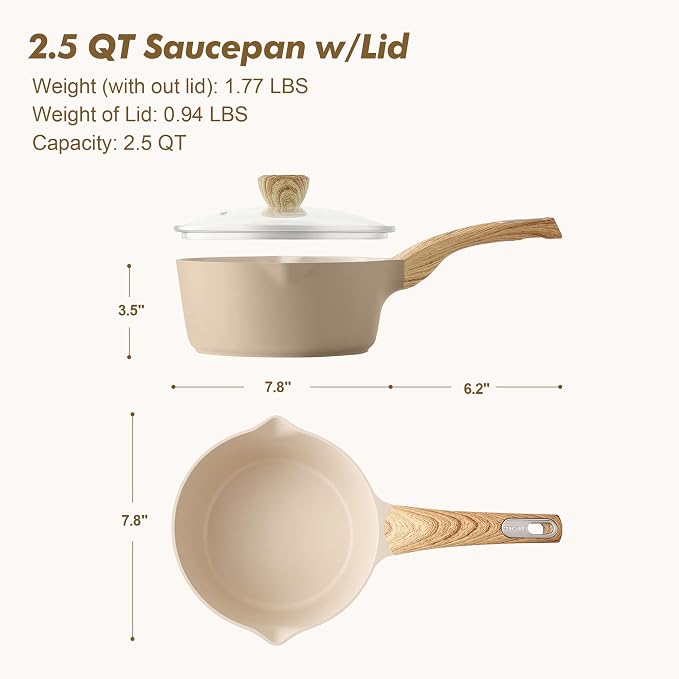 SENSARTE Ceramic Nonstick Sauce Pan - Image 6