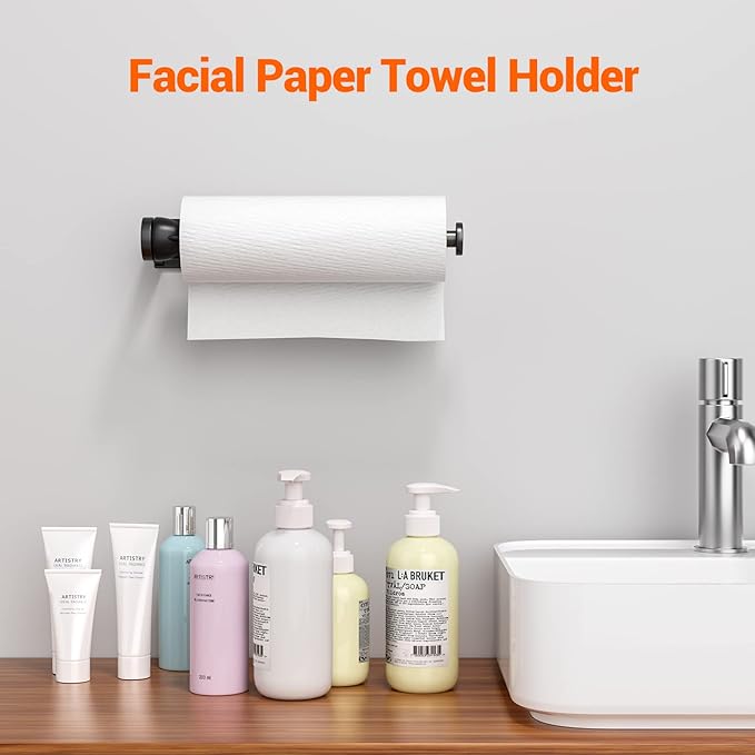 Paper Towel Holder Under Cabinet, Single Hand Operable Wall Mount - Image 4