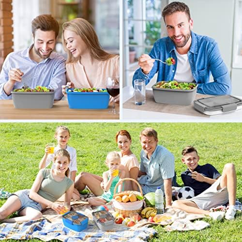 Cherrysea 2Pack Salad Lunch Container, 68oz Salad Bowls with 4