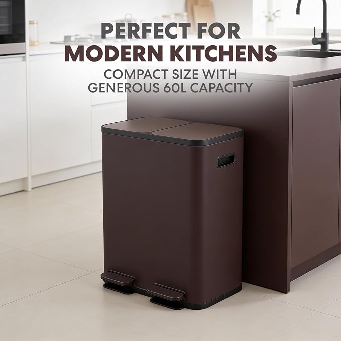 Simpli-Magic 60 Liter / 16 Gallon Rectangular Hands-Free Dual Compartment - Image 6