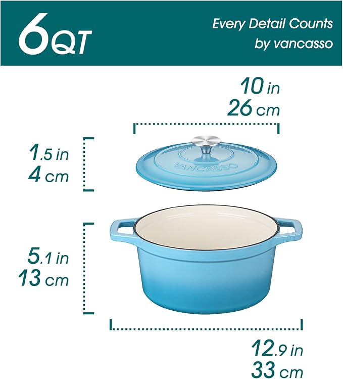 vancasso 6 QT Enameled Cast Iron Dutch Oven - Image 2