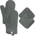 Extra Long Silicone Oven Mitts and Pot Holders Sets | Heat Resistant 500°F by AH+Artisan+Home
