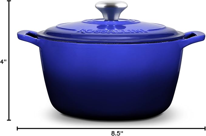 ROSSALLINI Signature Enameled Cast Iron Dutch Oven, Non-Stick Serving Pot - Image 10