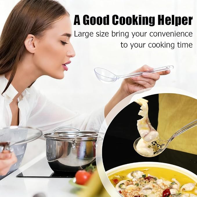 Large Plastic Serving Spoons, Disposable Heavy Duty Serving Spoons, Long Handle - Image 4