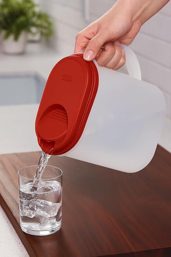 1 Gallon Water Pitcher with Lid & Pivot Top Spout -Slim Design Fits Fridge - Image 7