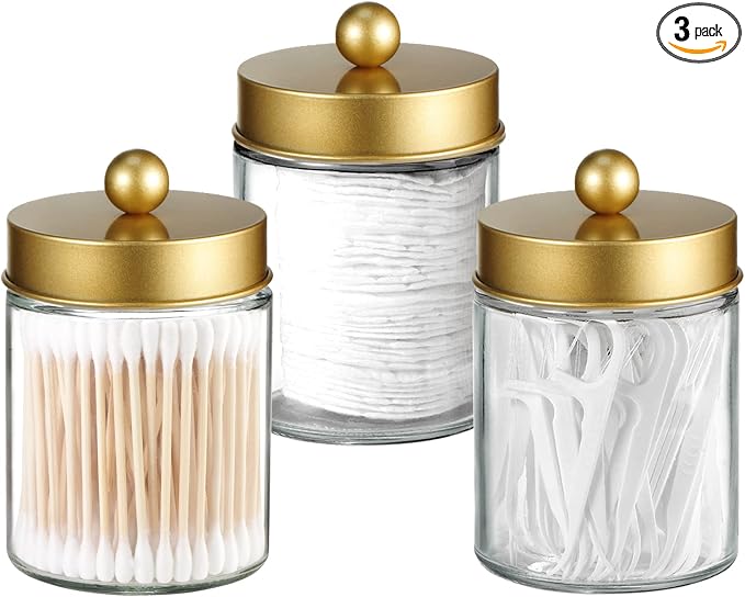 Apothecary Jar Canisters Bathroom Vanity Organizer by Komashr
