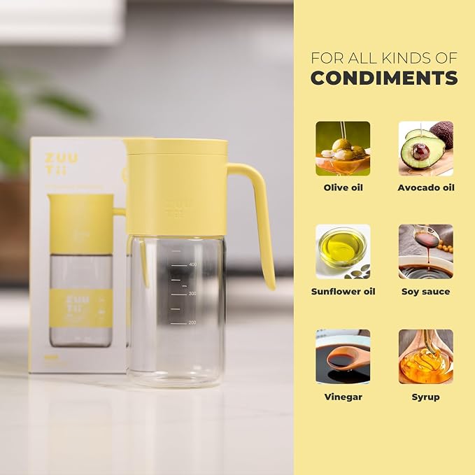 Zuutii Olive Oil Dispenser Bottle 18.6oz – Auto Flip Glass Vinegar Bottle - Image 4