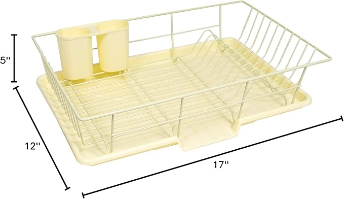 Sweet Home Collection Space-Saving 3-Piece Dish Drainer Rack Set: Efficient - Image 2