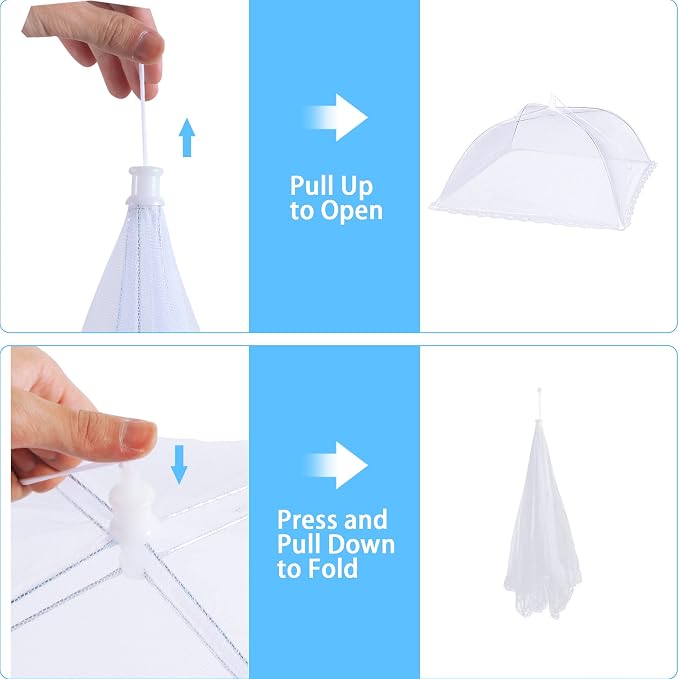 10 PACK Mesh Food Covers for Outside, Food Covers Outdoors Pop-up Food Tents 2 - Image 3