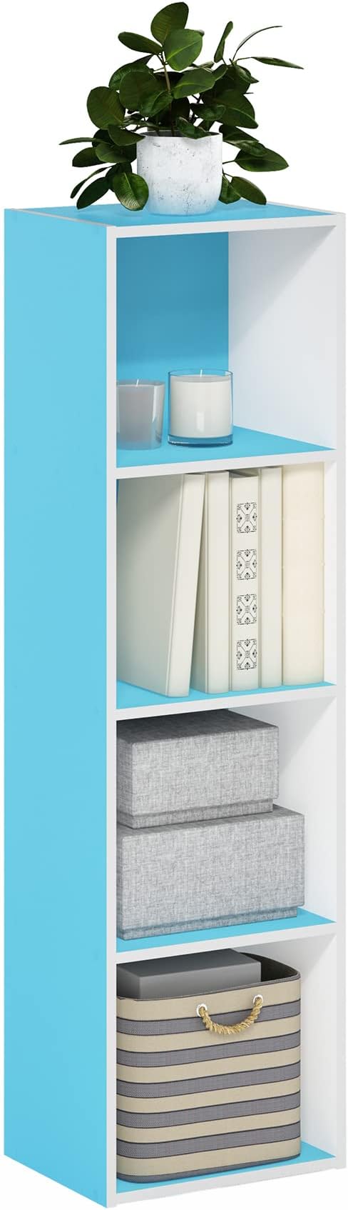 Furinno PASIR Book Shelf, 4-Tier Modern Bookshelf, Open Shelves Bookcase 9 x 12 by Furinno-FitsYourSpaceFitsYourBudget