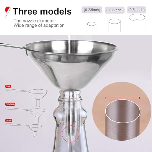 YGDZ Kitchen Funnel for Filling Bottles, Long Handle Funnel Set - Image 4