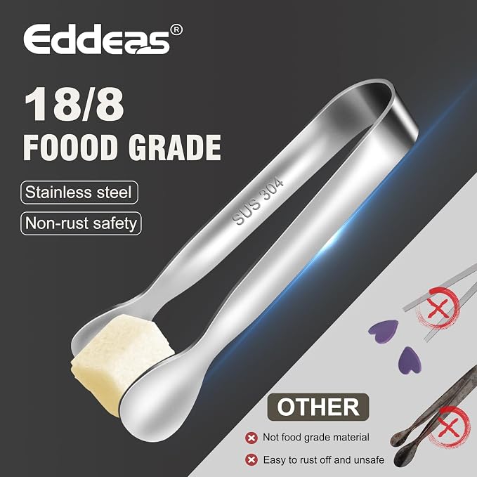 Eddeas Mini Tongs For Serving Food，Set fo 12 Small Tongs For Appetizers，Small - Image 2