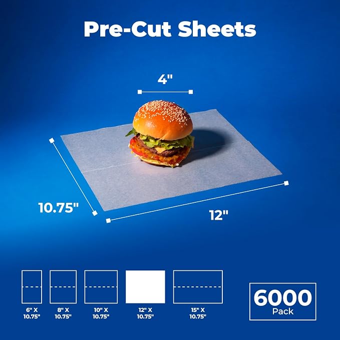 Fit Meal Prep 12 x 10.75" Wax Paper Sheets - Image 2