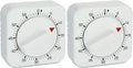 Square 60 Minute Mechanical Kitchen Timer, Manual Countdown Timer by NUOSWEK