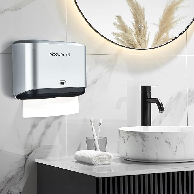 Wall Mount Paper Towel Dispenser, Adhesive No-Drill or Screw Install, Holds 200 - Image 2