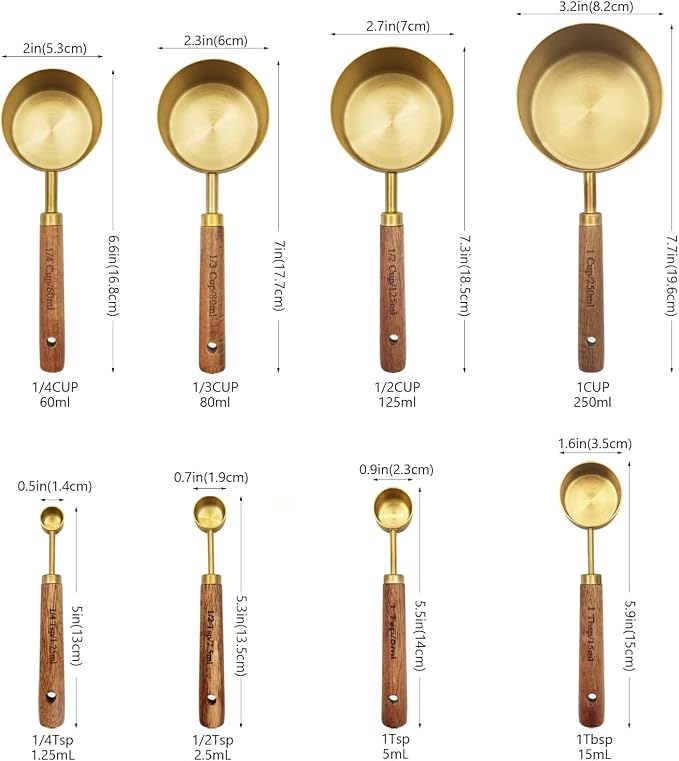 Gold Measuring Cups and Spoons Set - Image 4