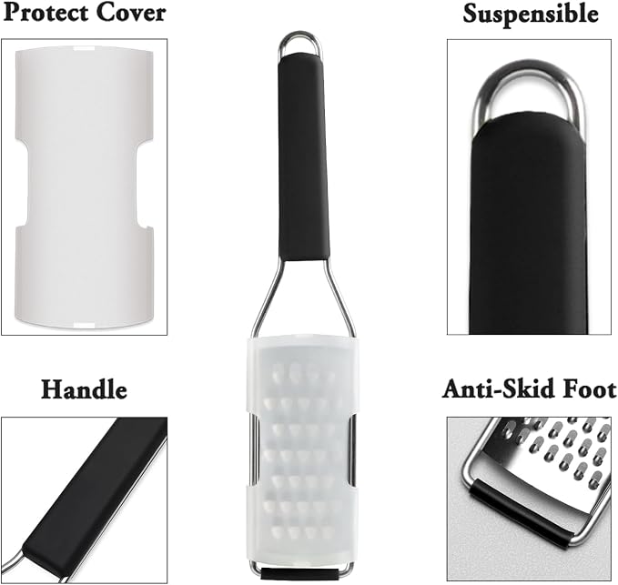 Cambom Cheese Grater Vegetable Shredder & Citrus Zester Lemon Zester - Image 3