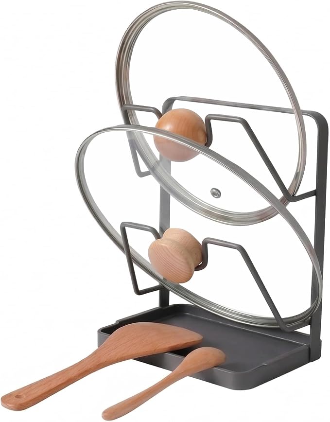 Space-Saving Carbon Steel Pot Lid Holder While Cooking, Double-Layer Kitchen by Unknown