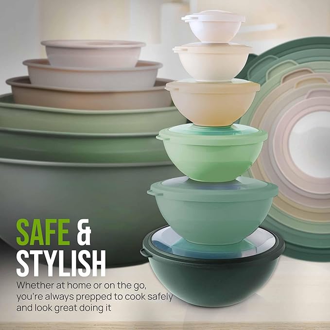 Zulay Kitchen 12 Piece Plastic Mixing Bowls - Image 7