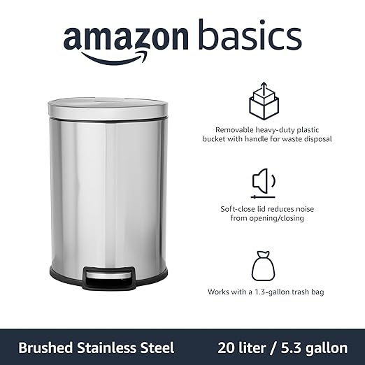 Amazon Basics Round Cylindrical Trash Can - Image 2