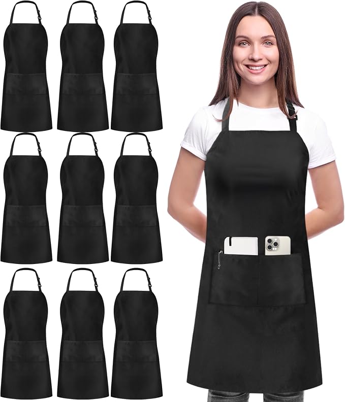 Utopia Kitchen 10 Pack Bib Apron Adjustable by UTOPIAKITCHEN