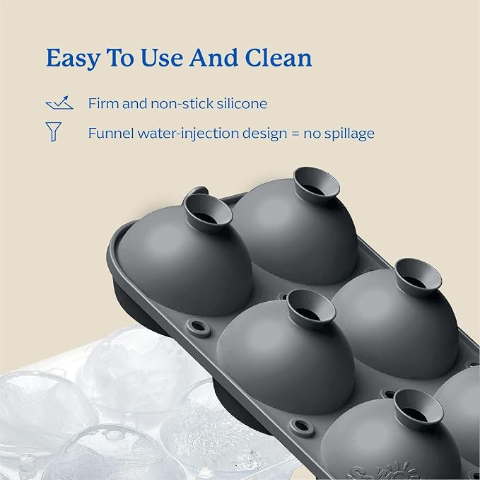 Samuelworld Premium Ice Tray Combo, New Upgraded Large Ice Sphere Maker Ice - Image 4