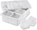 Host Ice Cube Tray with Lid, Makes 6 Large 2" Cubes, Durable Silicone Trays by HOST