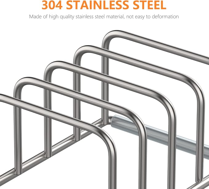 KORRTFID Cutting Board Holder, 2PSC Cutting Board Organizer Rack, 304 Stainless - Image 3