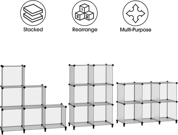 HOMIDEC 6 Light Grey Cube Storage Organizer, Modular Storage Shelf - Image 9